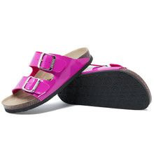 Load image into Gallery viewer, Women&#39;s Arizona Pink Glossy leatherette sandals